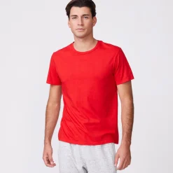 MONROW Relaxed Crew DEEPRED Clearance